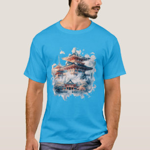Camiseta Fantasy Cujo Templo Japonês Watercolor