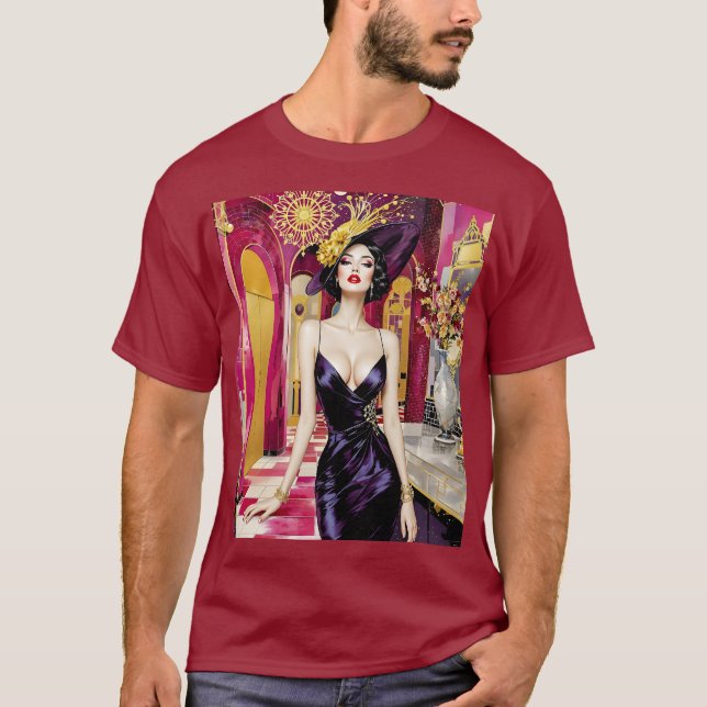 Camiseta Fantasy Cute Art Deco Lady (Frente)