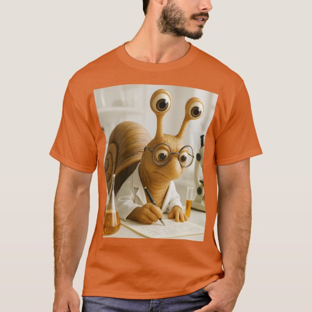 Camiseta Fantasy Cute Famous Snail Scientist  (Frente)
