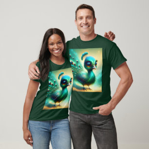 Camiseta Fantasy Cute Green Baby Peacock