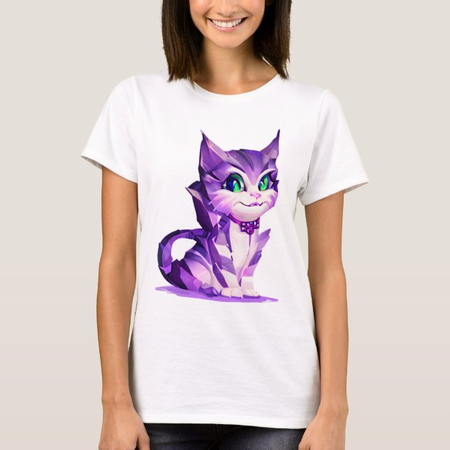Camiseta Fantasy Cute Kawaii baby Cheshire kitten (Frente)