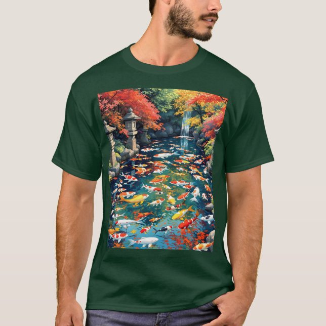 Camiseta Fantasy Cute Koi Fish Pond (Frente)