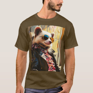 Camiseta Fantasy Cute Possum Leather Jaqueta