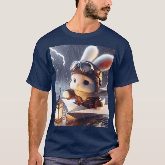 Camiseta Fantasy Cute Rabbit Poste Lanterna (Frente)
