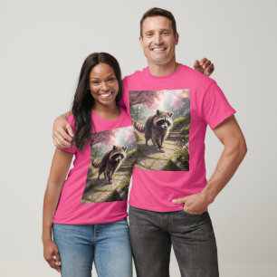 Camiseta Fantasy Cute Racoon Sakura Garden