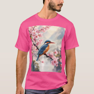 Camiseta Fantasy Cute Sakura Bird Blue