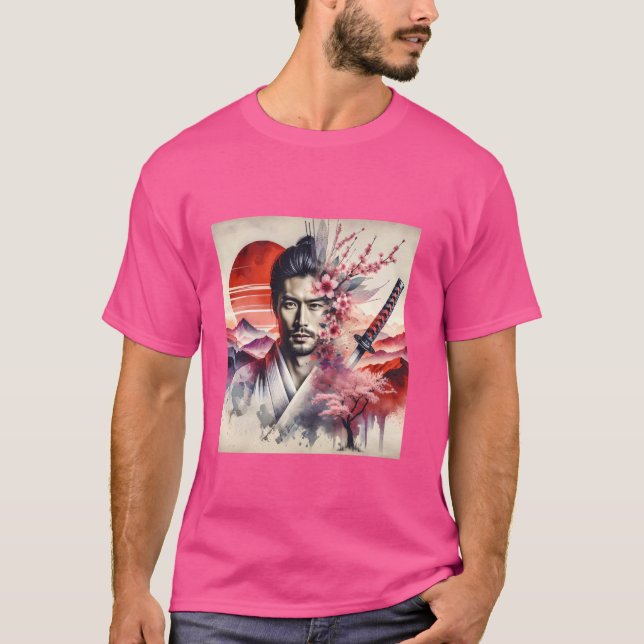 Camiseta Fantasy Cute Samurai Sun Katana (Frente)