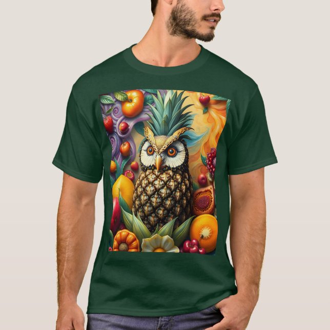 Camiseta Fantasy Cute Serene Pineapple Owl (Frente)