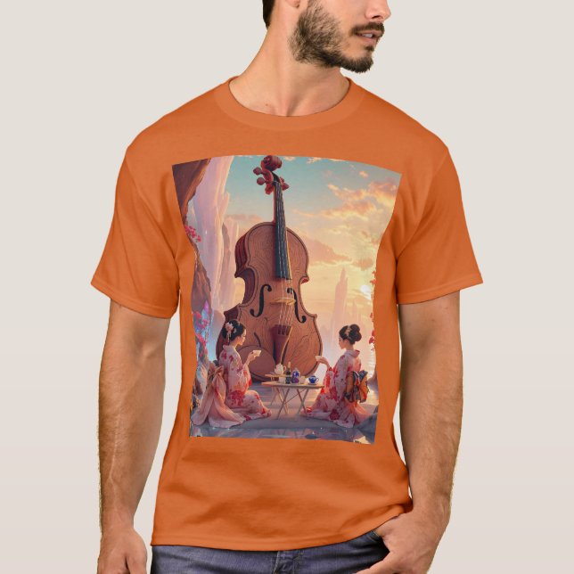 Camiseta Fantasy Cute Violin Girls Tea (Frente)