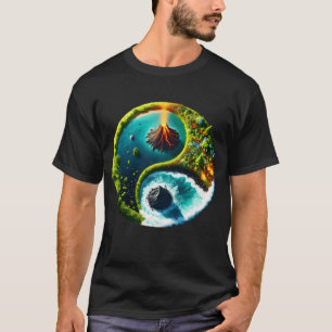 Camiseta Fantasy Cute Volcano Yin Yang