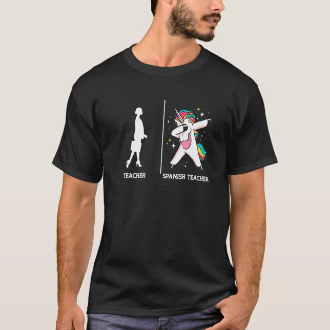 Camiseta Fantasy Dabbing professor espanhol Unicorn Dance (Frente)