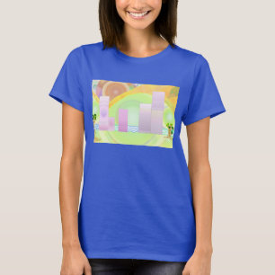 Camiseta Fantasy dbl City Scape mulheres moças t-shirt azul