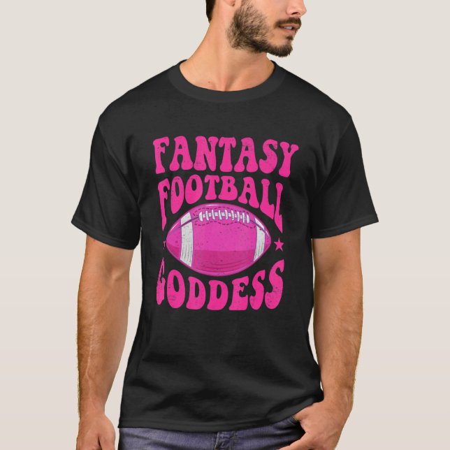Camiseta Fantasy Deusa de Futebol Mulher, Cute Draft Party (Frente)