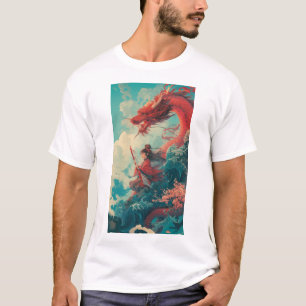 Camiseta Fantasy Dragon Rider Poster