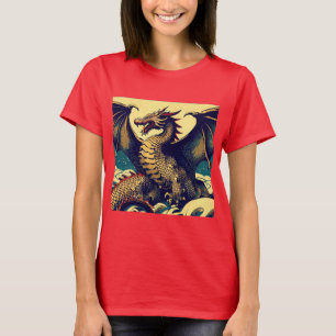 Camiseta Fantasy European Dragon - Woodcut 1