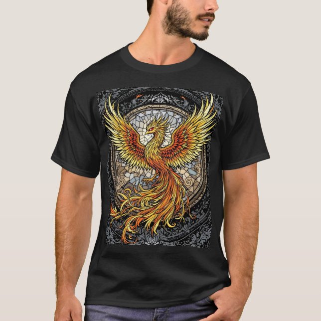 Camiseta Fantasy Fênix Cinza Laranja (Frente)