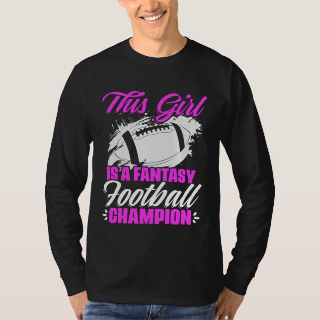 Camiseta Fantasy Football Girl  Football Player Fantasy Foo (Frente)
