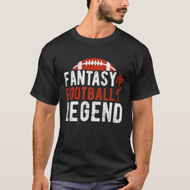 Camiseta Fantasy Football Legend Flag Dad Father's Day (Frente)