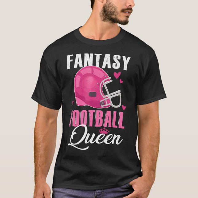 Camiseta Fantasy Football Queen for Women Crown Winner Cham (Frente)