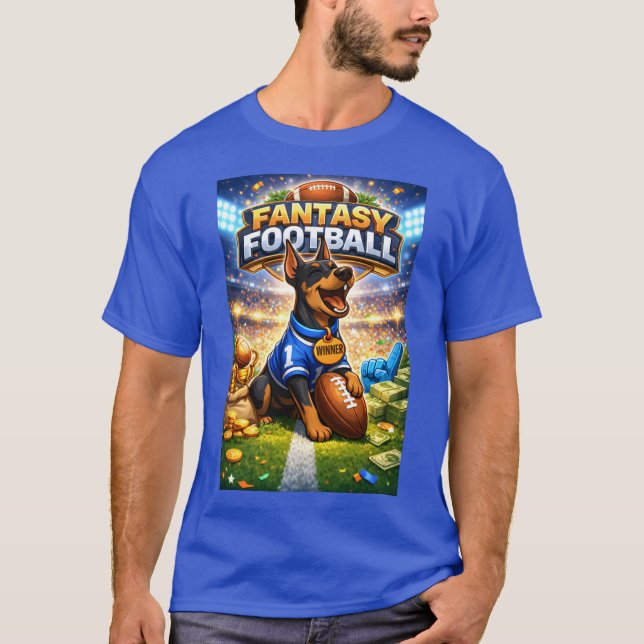 Camiseta Fantasy football with dog (Frente)