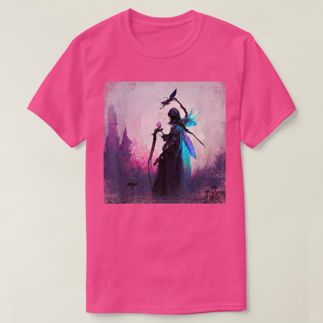 Camiseta Fantasy Gothic Witch Angler Faery Mage Woods Fairy (Frente do Design)
