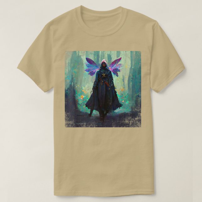 Camiseta Fantasy Gothic Witch Fea Faery Mage Woods Fairy Ma (Frente do Design)