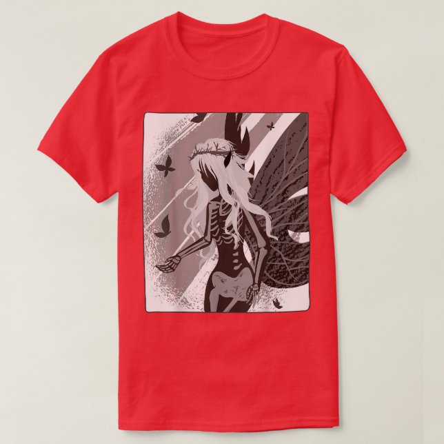 Camiseta Fantasy Gótico Skeleton Fairy Aestic Fairyw (Frente do Design)