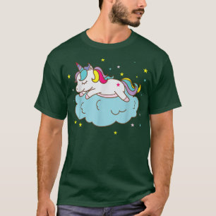 Camiseta Fantasy Horse Unicorn em Nuvem