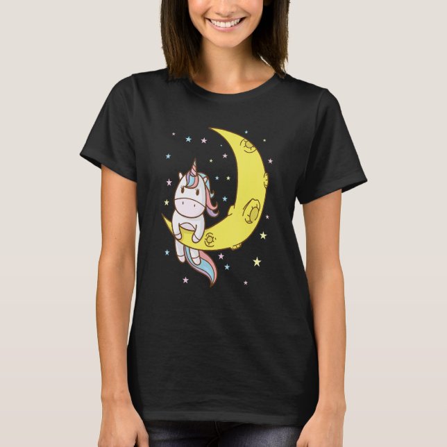 Camiseta Fantasy Horse Unicorn na meia Lua (Frente)