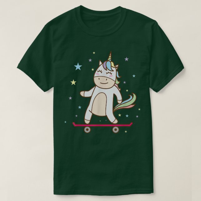 Camiseta Fantasy Horse Unicorn no skate (Frente do Design)