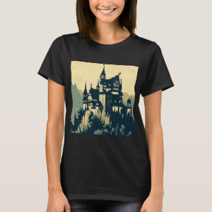 Camiseta Fantasy Medieval Castle - Woodcut 1