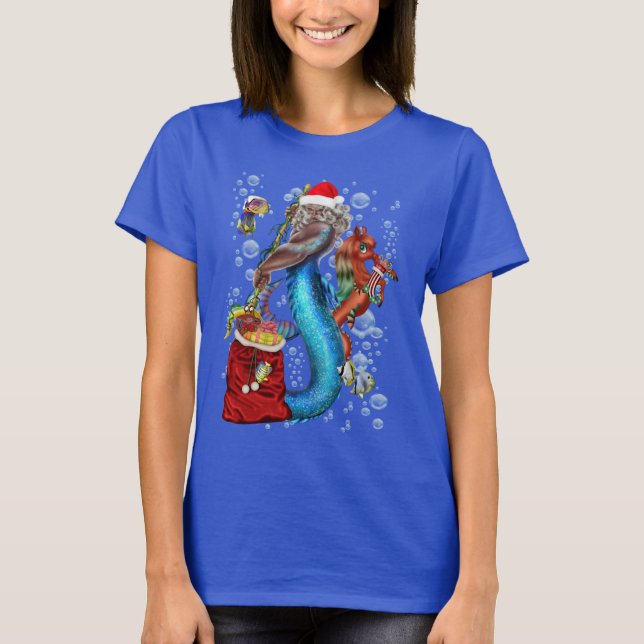 Camiseta Fantasy Mermaid Santa Claus (Frente)
