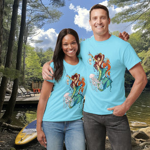 Camiseta Fantasy Mermaid Teal Azulejo