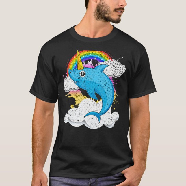 Camiseta Fantasy Ocean Animal Sharchuor Rainbow Sharp Unic (Frente)