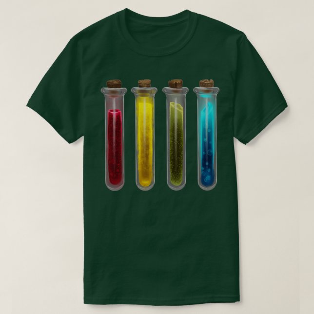 Camiseta Fantasy Potion Vials (Frente do Design)