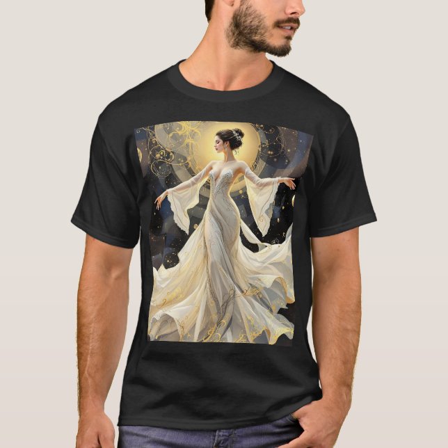 Camiseta Fantasy - Senhora Bela Dançando Espaço (Frente)