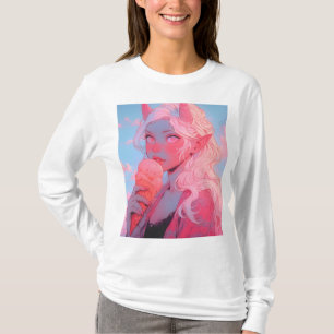 Camiseta Fantasy Soft Pink Sorvete Anime Girl