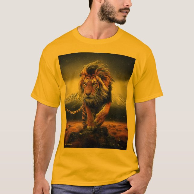 Camiseta Fantasy tiger-lion t-shirt!!! (Frente)