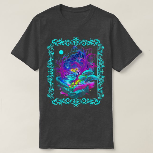 Camiseta Fantasy Whimsic Forest Night (Frente do Design)