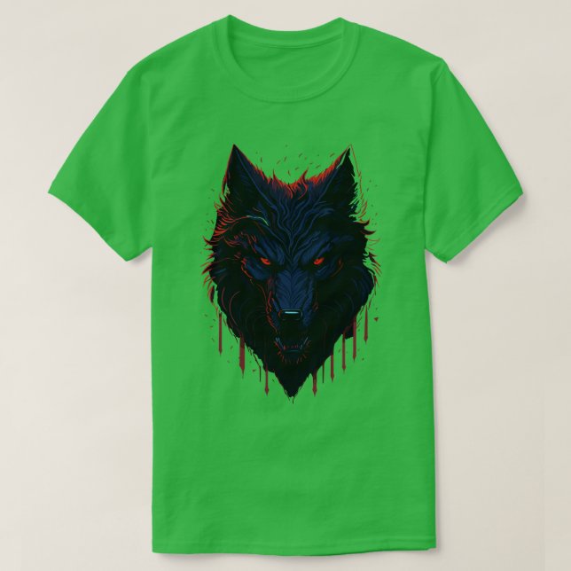 Camiseta Fantasy Wolf Illustração 3D Vetor Art em Pastel (Frente do Design)