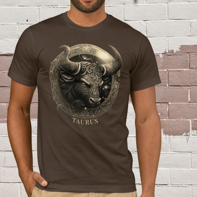 Camiseta Fantasy Zodiac Bull Símbolo Celestial Taurus Mens (Criador carregado)