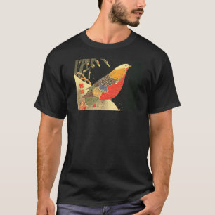 Camiseta Faqueiro ouro Na Vintagem Da Neve Ito Jakuchu