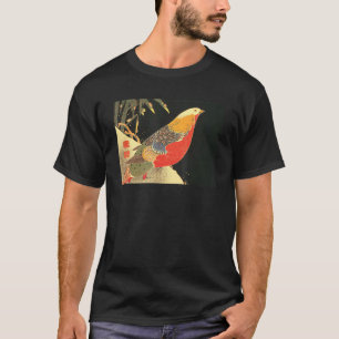 Camiseta Faqueiro ouro Na Vintagem Da Neve Ito Jakuchu
