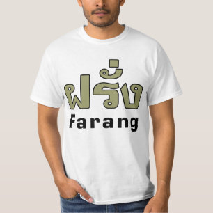Camiseta Farang ♦ Estrangeiro na Língua Tailandesa ♦ Script