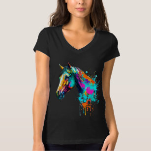 Camiseta farbenfrohes Pferde-Design em Aquarell