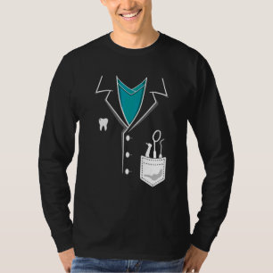 Camiseta Farda de Dentista Fantasia Halloween Crianças Meni