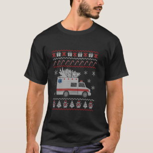 Camiseta Farda de Natal Feia de Ambulância EMT Paramédico