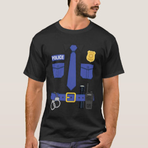 Camiseta Farda de Oficial de Polícia Fantasia de Halloween