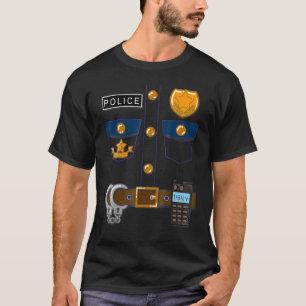 Camiseta Farda de Policial Fantasia de Policial para Hallow