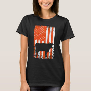 Camiseta Farda de Vaca da Bandeira Americana de Halloween p